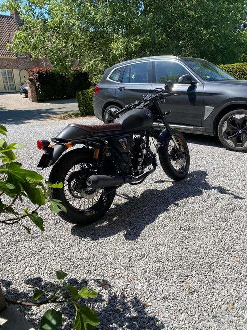 Archive cafe racer 50cc zwart en bruin leer, Fietsen en Brommers, Brommers | Overige merken, Zo goed als nieuw, Klasse B (45 km/u)