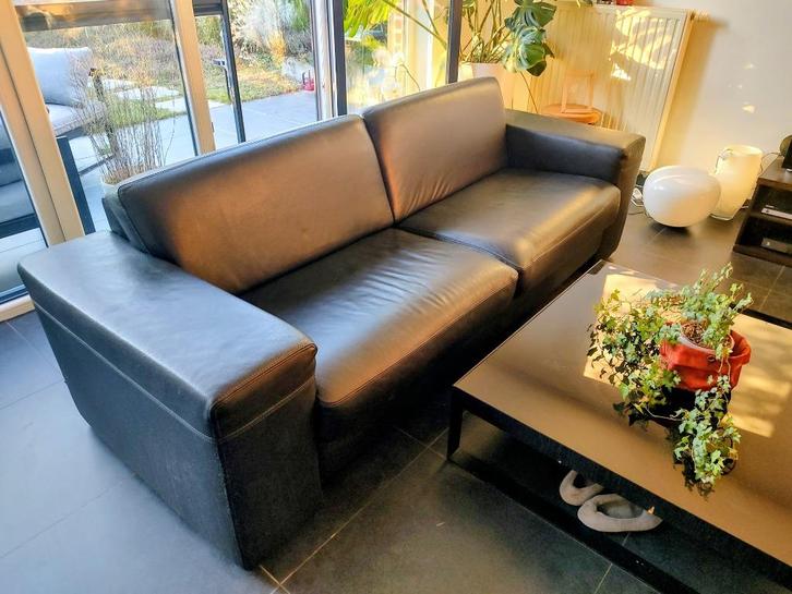 Volledig salon, Maison & Meubles, Canapés | Coins salons complets, Utilisé, Cuir, Enlèvement