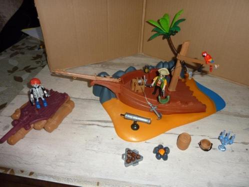 Superset piraten pirateneiland scheepswrak 4136-6481, Kinderen en Baby's, Speelgoed | Playmobil, Zo goed als nieuw, Complete set