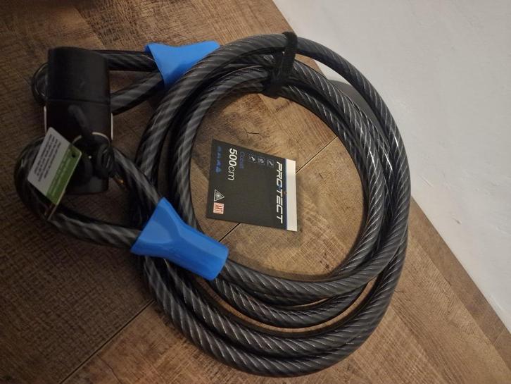 Pro-tect Cobalt kabelslot 5 meter lang, Fietsen en Brommers, Fietsaccessoires | Fietssloten, Zo goed als nieuw, Kabelslot, Ophalen