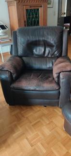 Lederen eenzit, Huis en Inrichting, Fauteuils, Ophalen, Gebruikt