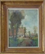 HENRI JOSEPH PAUWELS / BOERDERIJ / OLIEVERF DOEK / 67x57cm, Antiek en Kunst, Kunst | Schilderijen | Klassiek, Ophalen of Verzenden