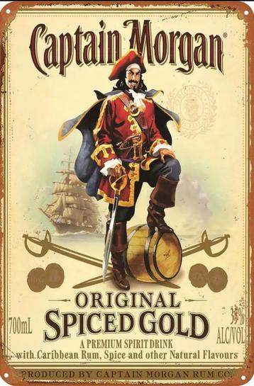 Panneau vintage Captain Morgan original spiced - Mancave, Enlèvement ou Envoi, Comme neuf, Panneau publicitaire