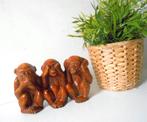Oud beeld 3 apen  "Horen, zien en zwijgen", Antiek en Kunst, Curiosa en Brocante, Ophalen of Verzenden