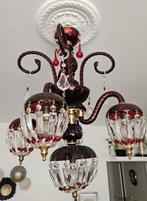 Glazen kroonluchter, Huis en Inrichting, Lampen | Kroonluchters, Ophalen of Verzenden, Zo goed als nieuw, Glas