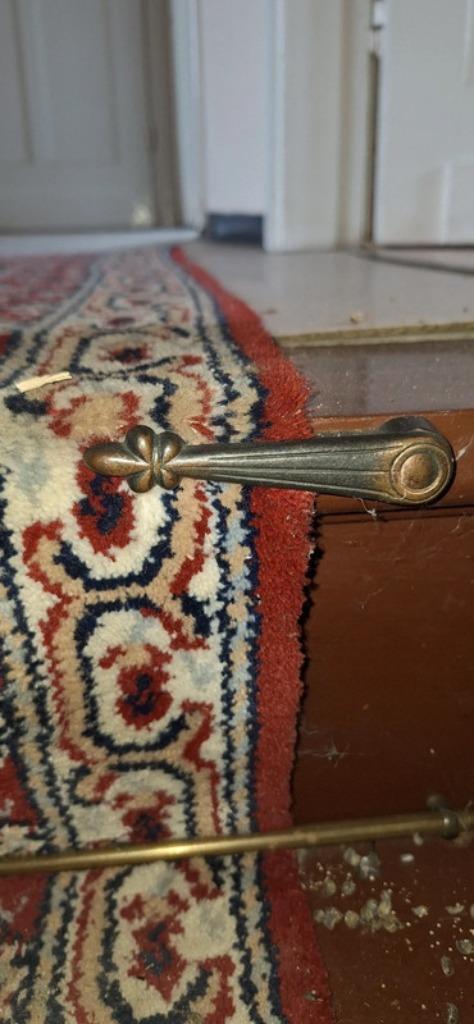 Vintage klemmen en trapstangen voor traploper bevestiging, Antiek en Kunst, Antiek | Brons en Koper, Koper, Ophalen of Verzenden