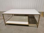 Prachtige salontafel met melkglazen blad, Ophalen, Zo goed als nieuw, Rechthoekig