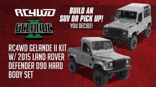 RC4WD Gelande II Kit + Defender D90 Hard Body Set + extra's, Hobby en Vrije tijd, Modelbouw | Radiografisch | Auto's, Nieuw, Auto offroad