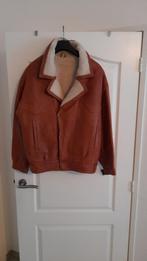 Warme leren jas met natuurlijke bont - als nieuw, Kleding | Heren, Ophalen, Zo goed als nieuw, Maat 48/50 (M), Bruin