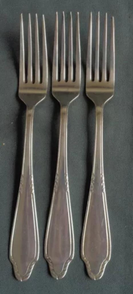 GERO 90 454 3x verzilverde tafelvork 20,5cm vork dinervork f, Huis en Inrichting, Keuken | Bestek, Zo goed als nieuw, Verzenden
