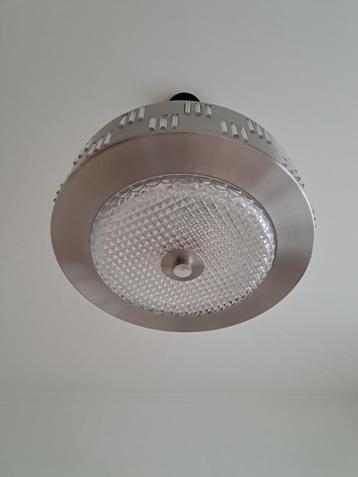 Retro hanglamp in metaal en glas, Enlèvement, Utilisé, Métal, Retro