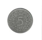 Duitsland, 5 Mark 1951 F., Ophalen of Verzenden, Duitsland, Losse munt, Zilver