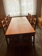 Massieve houten livingtafel, Huis en Inrichting, Ophalen, Zo goed als nieuw, 4 tot 6 stoelen