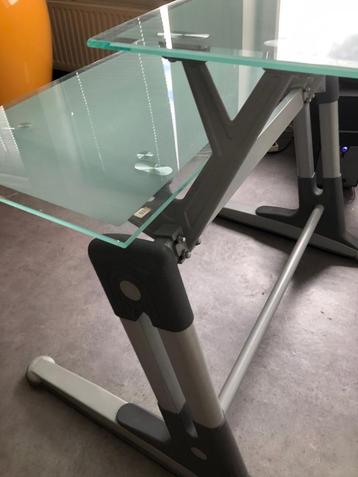 Glazen computertafel, 70 à 120 cm, 70 à 120 cm, Enlèvement, Utilisé