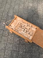 Houten blokkenkar, Kinderen en Baby's, Speelgoed | Bouwstenen, Ophalen, Zo goed als nieuw