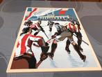 Emaille wandbord schaatsen, ijshockey, Antiek en Kunst, Ophalen of Verzenden