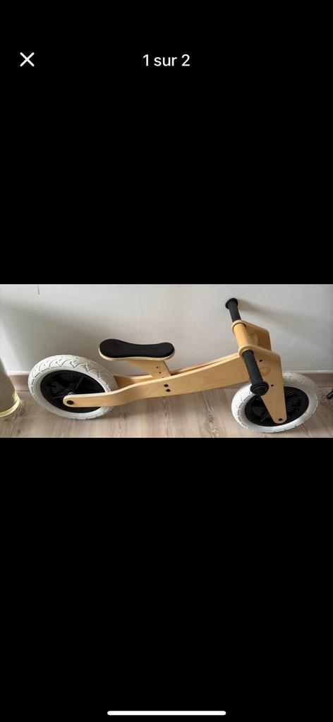 Schaalbare houten driewieler met draagarm, Kinderen en Baby's, Speelgoed | Buiten | Voertuigen en Loopfietsen, Zo goed als nieuw