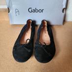 Zwarte lederen ballerina's Gabor maat 38, Zwart, Gabor, Ballerina's, Ophalen of Verzenden