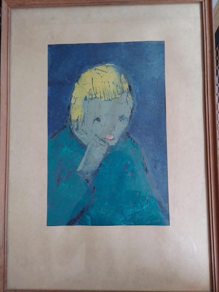 Jef Wauters  1927 - 2013  Peinzend Kind, Antiek en Kunst, Kunst | Schilderijen | Klassiek, Verzenden