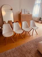 Scandinavische eetkamerstoelen - witte kuipstoelen, Huis en Inrichting, Stoelen, Ophalen, Wit, Scandinavisch, Zo goed als nieuw