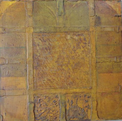 HANS VAN LEEUWEN / ABSTRACTIE / OLIEVERF RELIEF / 80x80cm, Antiek en Kunst, Kunst | Schilderijen | Abstract, Ophalen