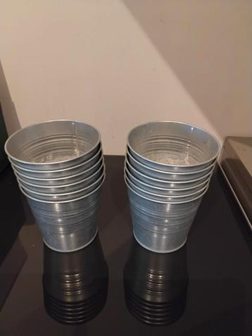 Pots de fleurs en zinc 12 pièces, Enlèvement, Utilisé, Métal
