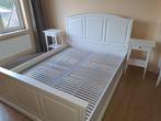 Bed Wit incl Lattenbodems en Nachtkastjes, Huis en Inrichting, Ophalen, Gebruikt, Tweepersoons