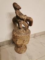 Authentieke Afrikaanse houten Dogon pot, Antiek en Kunst, Ophalen of Verzenden