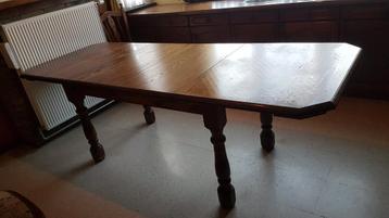 Robuuste eiken eetkamertafel, Huis en Inrichting, Ophalen, Gebruikt, Rechthoekig, Eikenhout