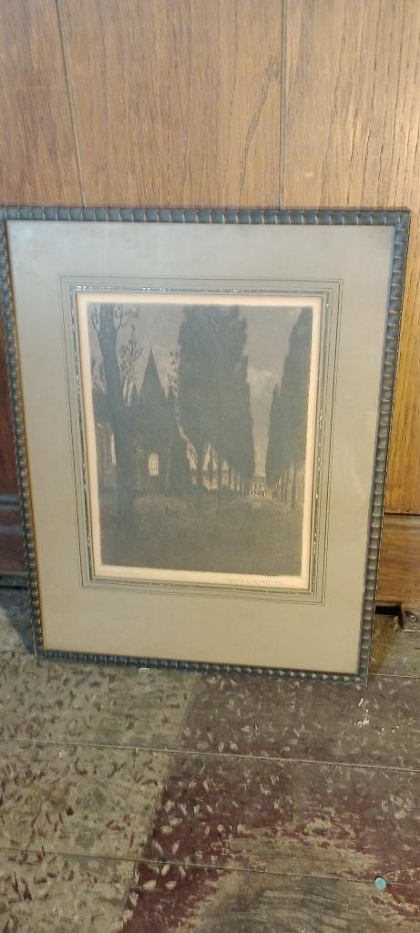 Gravure Maurice-Emile Blieck, Ieper.Cloister St Pierre,n261, Antiek en Kunst, Kunst | Etsen en Gravures, Ophalen