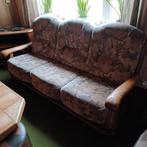 Massief Eiken Salon, Ophalen, Gebruikt, 75 tot 100 cm, Rechte bank