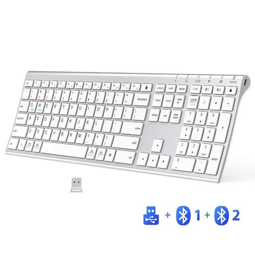 Iclever toetsenbord met verlichting, Computers en Software, Toetsenborden, Nieuw, Azerty, Draadloos, Ergonomisch, Multimediatoetsen