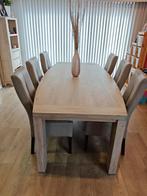 Eettafel van Henders & Hazel (eik) + 6 stoelen, Huis en Inrichting, Ophalen, Gebruikt, 100 tot 150 cm, Eikenhout