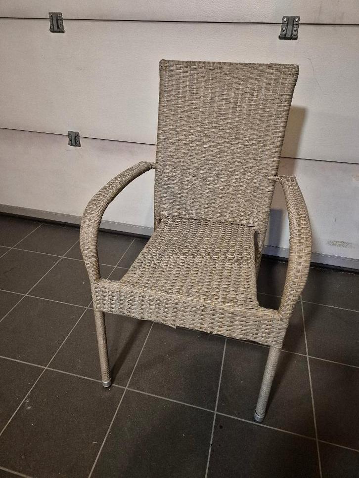 SET van 8 tuinstoelen GUDHJEM NATURALE  aluminium/wicker, Jardin & Terrasse, Chaises de jardin, Comme neuf, Aluminium, Empilable