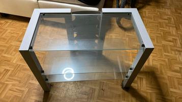 Glazen tv tafel, Huis en Inrichting, Ophalen, Zo goed als nieuw
