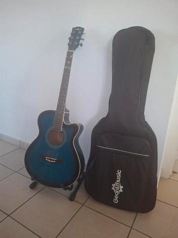 Gear4music elektrische akoestische gitaar, Musique & Instruments, Enlèvement, Comme neuf, Avec valise