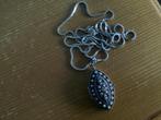 Schitterende antieke ketting met hanger zilver, Handtassen en Accessoires, Antieke sieraden, Ophalen of Verzenden, Zilver, Hanger