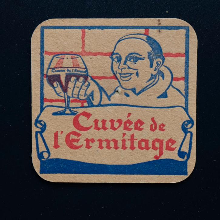 Cuvée de l'Ermitage sous-Bock Bierviltje Bierdeckel Coaster, Verzamelen, Biermerken, Viltje(s), Ophalen of Verzenden