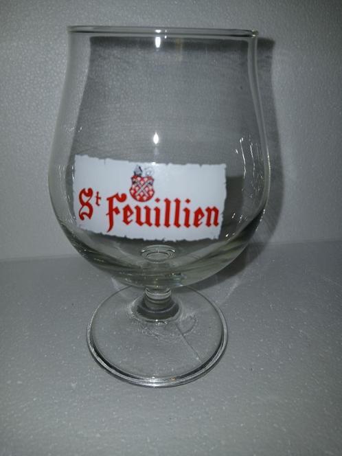 Oud ST FEUILLIEN-glas op standaard in perfecte staat, Verzamelen, Biermerken, Zo goed als nieuw, Glas of Glazen, Overige merken