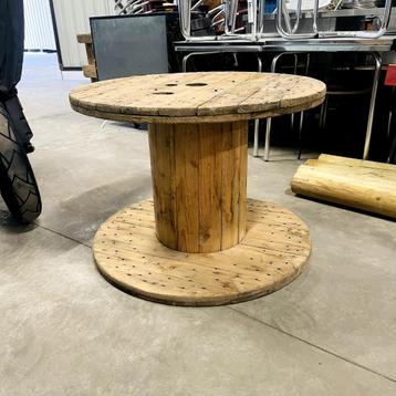 Kabel haspel / tuintafel, Tuin en Terras, Tuintafels, Ophalen, Gebruikt, Rond, Hout
