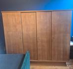 Houten retro kleerkast vier deuren, Huis en Inrichting, Kasten | Kleerkasten, Ophalen, 150 tot 200 cm, Zo goed als nieuw, 150 tot 200 cm