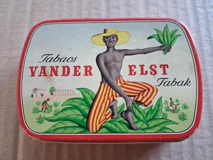 oude tabaksdoos VANDER ELST...in blik.., Verzamelen, Merken en Reclamevoorwerpen, Gebruikt, Reclamebord, Ophalen of Verzenden