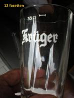 KRÜGER 33cl gefacetteerd glas, Verzamelen, Biermerken, Ophalen of Verzenden, Zo goed als nieuw, Glas of Glazen