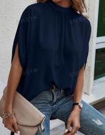 Casual eenkleurige blouse (donkerblauw), Vêtements | Femmes, Blouses & Tuniques, Shein, Bleu, Taille 42/44 (L), Enlèvement ou Envoi