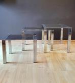 ✔️ 3 Italiaanse salontafels van Saporiti Design 70s', Verzenden