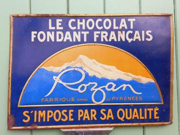 panneau d'affichage en métal 1960 Chocolat Fondant Francais, Enlèvement ou Envoi, Comme neuf, Panneau publicitaire