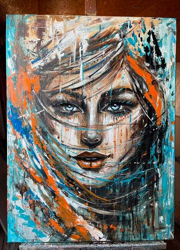 Modern expressief schilderij Mk Art beschikbaar voor biedingen