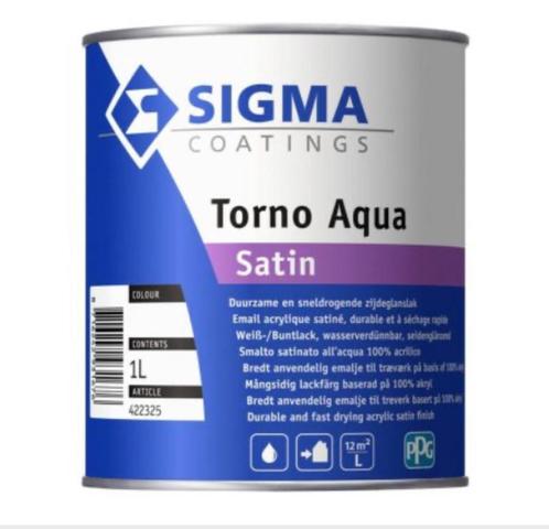 Lak Sigma Torno Aqua professioneel Topkwaliteit / zwart, Doe-het-zelf en Bouw, Verf, Beits en Lak, Nieuw, Lak, Zwart, Ophalen of Verzenden