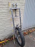 Verlengde voorvork chopper + risers + wiel 19" + remklauw, Motoren, Ophalen