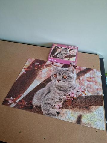 Puzzle : Image de chat (1000 pièces), Enlèvement ou Envoi, 500 à 1500 pièces, Utilisé, Puzzle